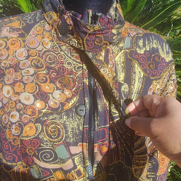 THE ICING 90’S VINTAGE BOMBER JACKET w/BEADING & SEQUINS - Picture 4 of 8